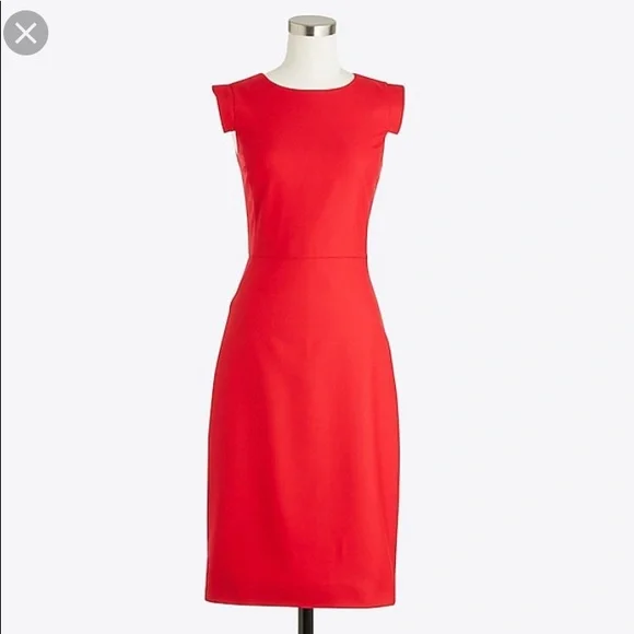 j crew factory red dress J. Crew Factory Red Longfellow Floral Dress Size 8 Long Sleeves Lined K3655
